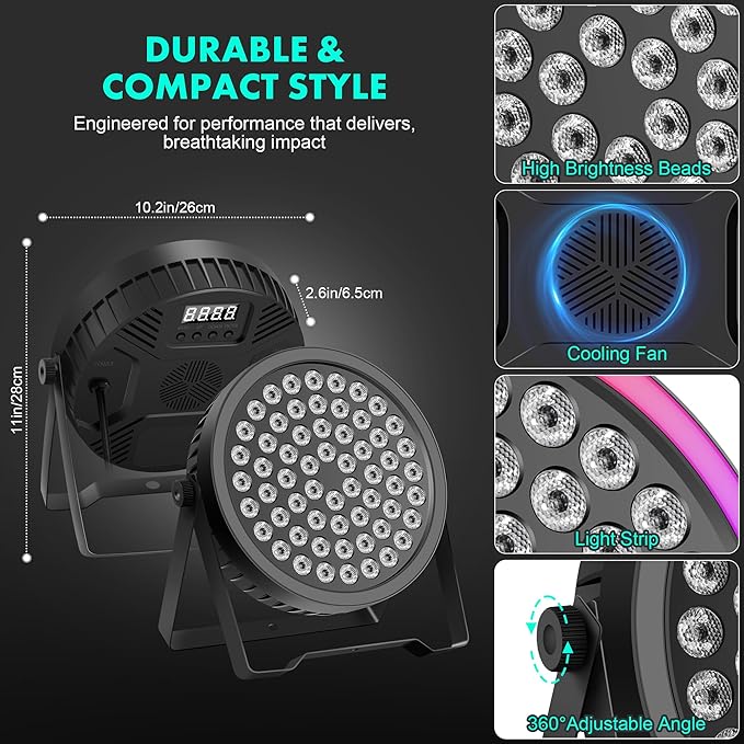 Sklydron RGB Stage Par Can Light (2Pack)