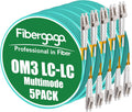 Fibergaga-5Pack 15M OM3 LC to LC Fiber Patch Cable, OD-2.0mm Fiber Optic Cable