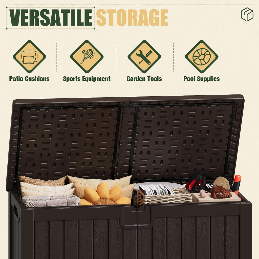 jummico hdpe 250 gallon deck box double-wall with, close-up detail