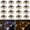 AGPTEK Solar Driveway Lights Outdoor 16 Pack, 2 Color Modes LED Deck Dock