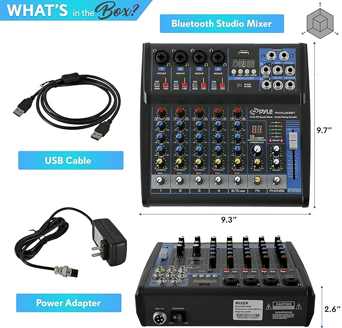 Pyle Professional 6 Channel Audio Mixer