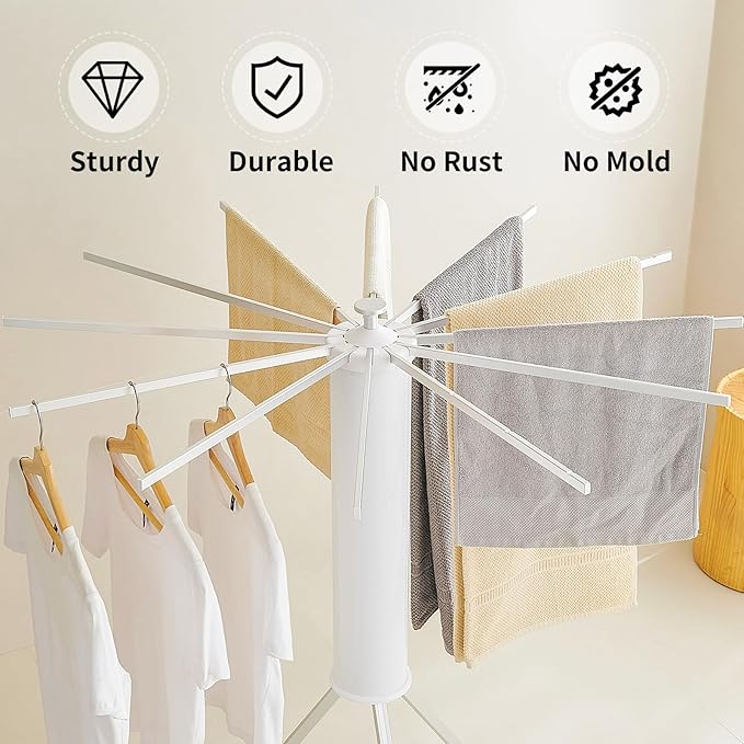 JOOM Tripod Clothes Drying Rack, Garment Rack Portable and Foldable Space