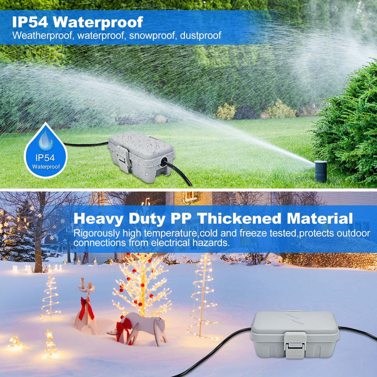 hrensaw 3pcs small weatherproof electrical connection box(inner 5.5x3x2.2inch),outdoor, side view