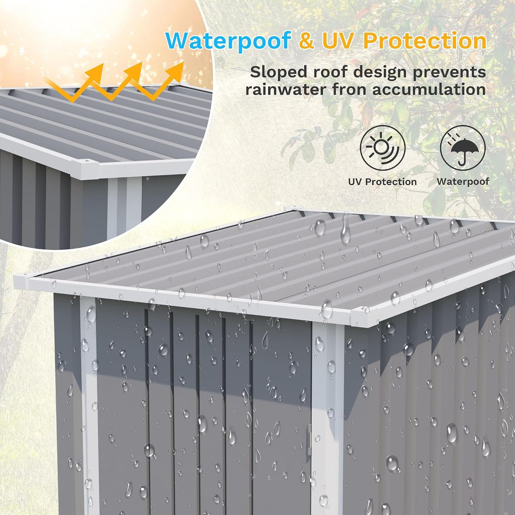 patiowell 3x3 ft storage shed, small metal shed showing dimensions