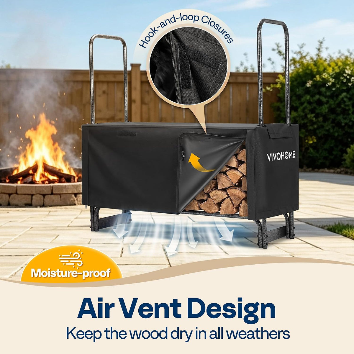 vivohome 4ft waterproof log rack cover, package contents