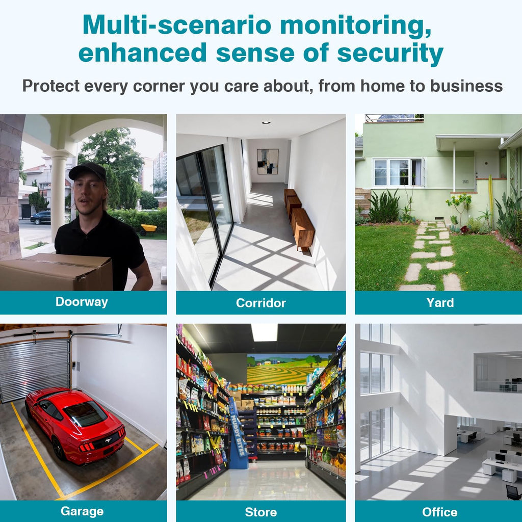wireless security camera system with 10.1" monitor 4pcs, front angle view