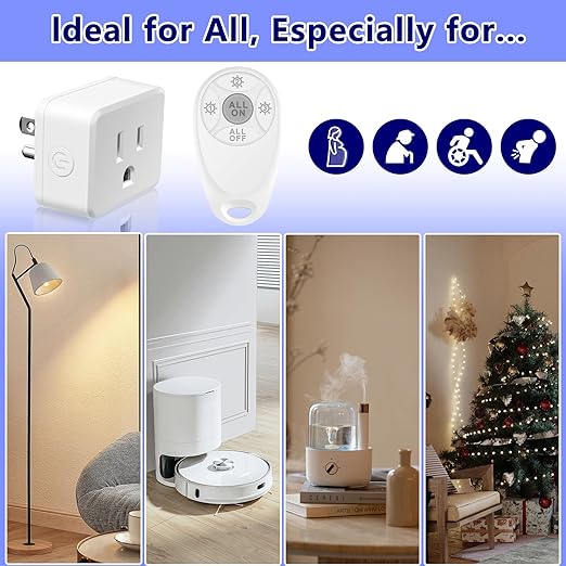 Greencycle Remote Control Outlet, 2 Wireless Light Switches and 1 Outlet Plug