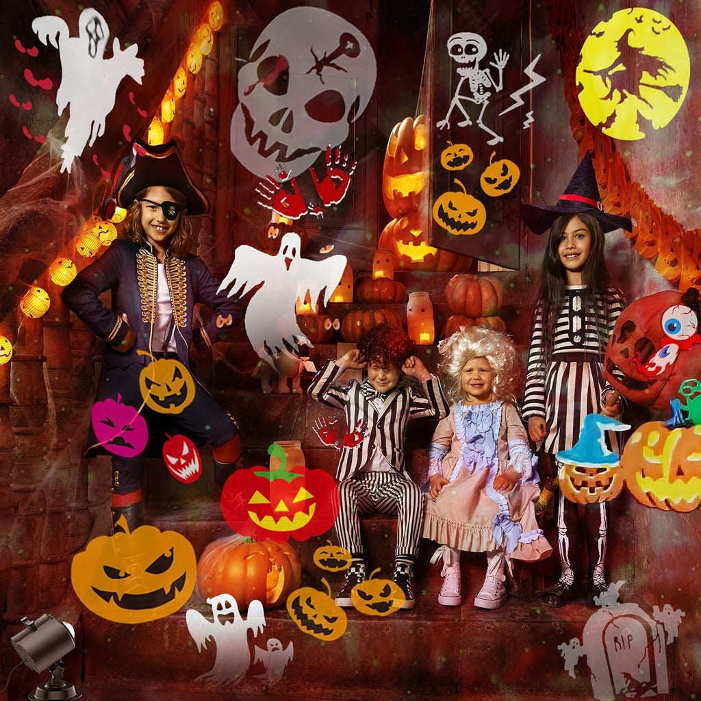 Brighter Halloween Projector Lights, 2026 Upgraded Halloween Decorations Holiday Projector Display 8 Patterns at A Time (Ocean Wave & Patterns), 8 Holiday Themes Christmas’ Day Decor Light