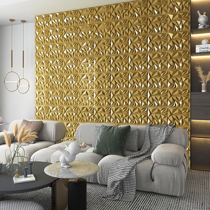 Art3d 33-Pack 3D Wall Panels for Interior Wall Decor, Diamond Textured Feature