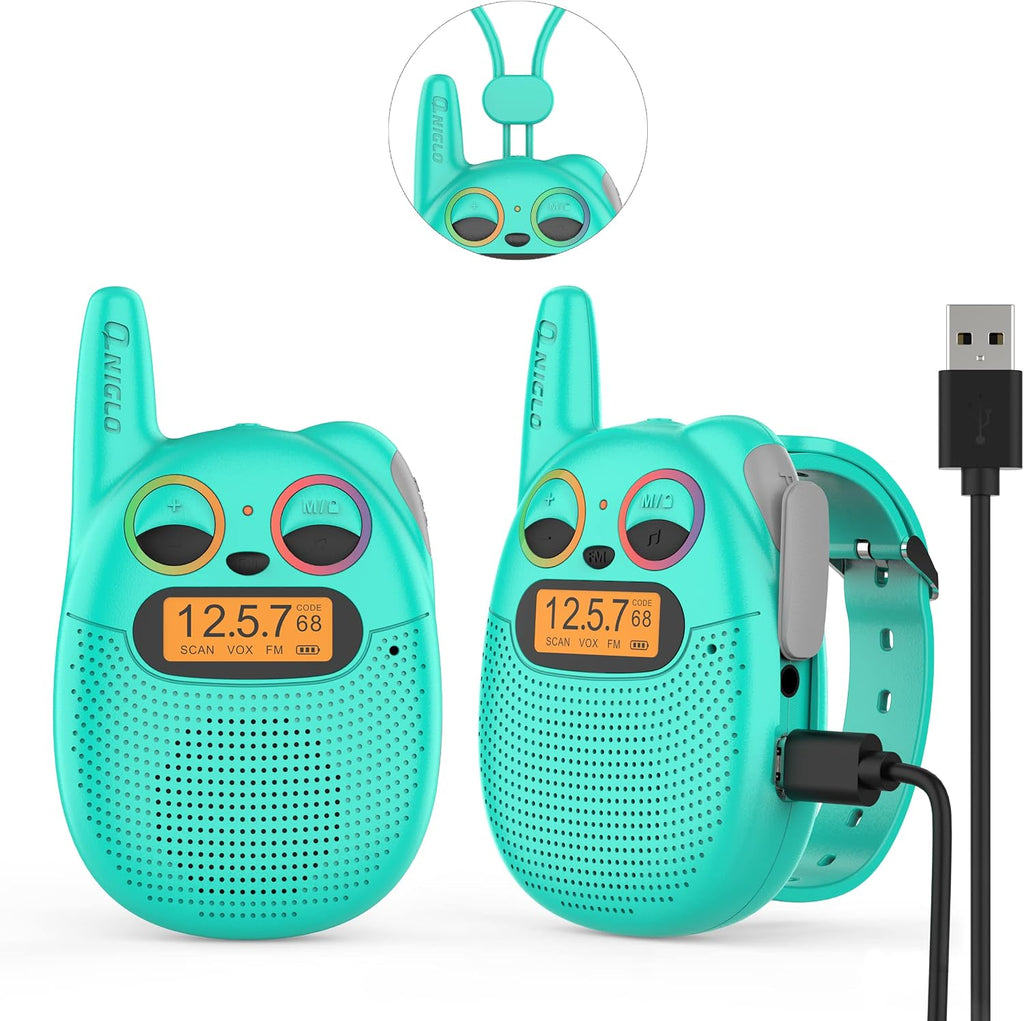 Qniglo Walkie Talkies for Kids Rechargeable, Christmas Birthday Gifts for Boys