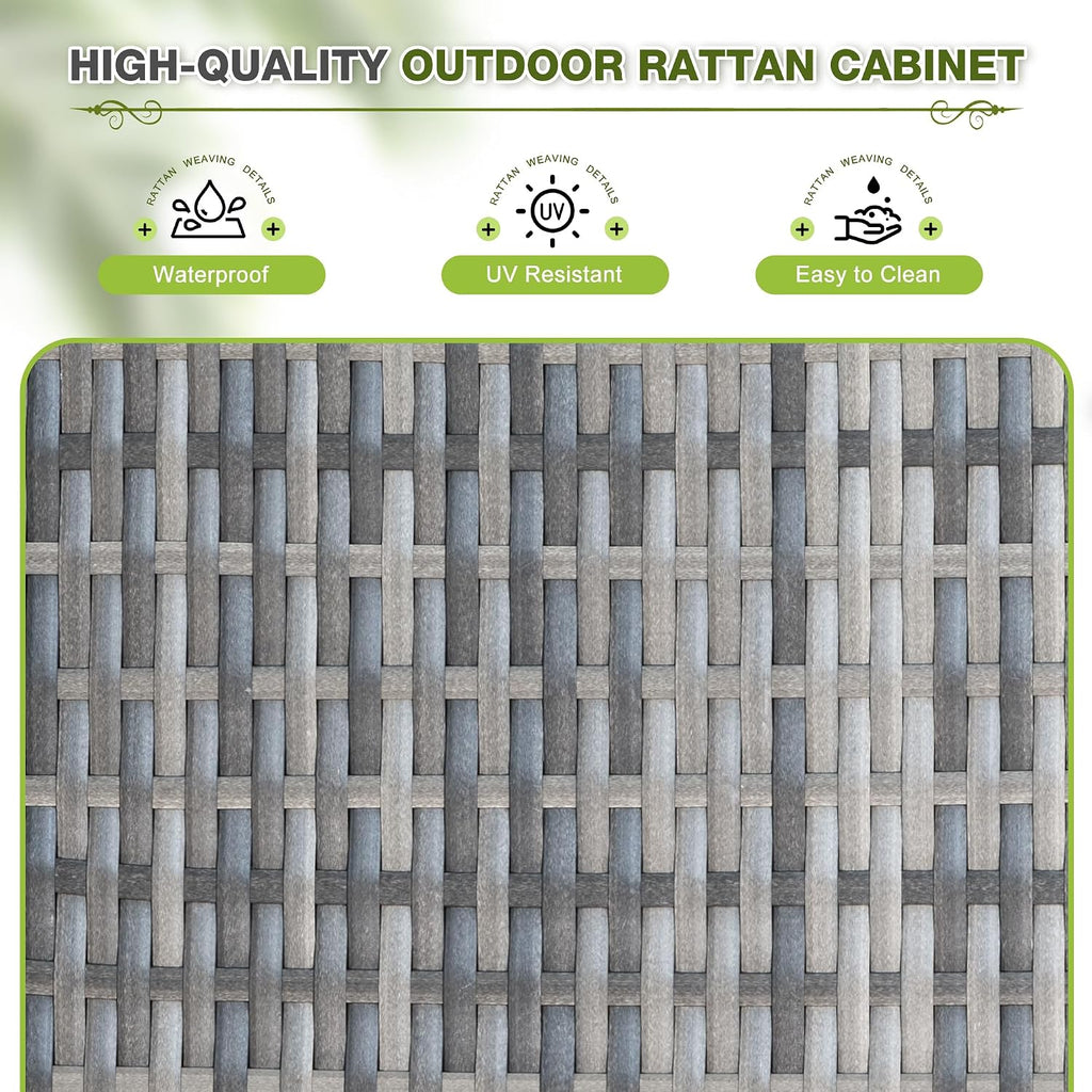 greesum rattan storage shed,outdoor towel rack,grey, package contents
