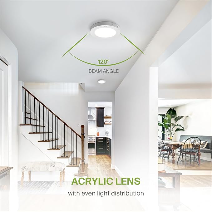 ASD LED 7" Round Flush Mount Ceiling Light Fixture, Low Profile Surface (12 Pack)