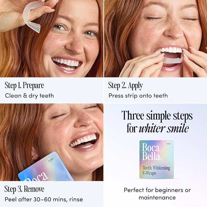 Boca Bella Teeth Whitening U-Wraps – 10 Treatments – 15% Hydrogen Peroxide