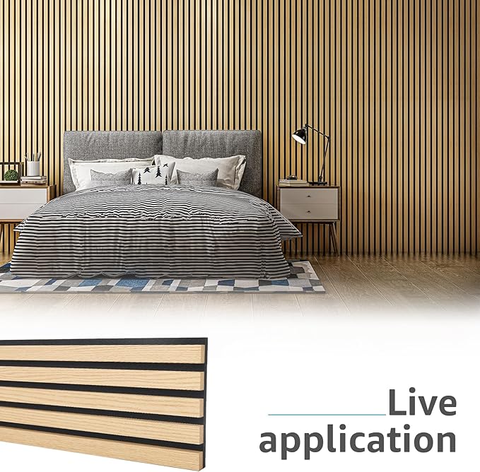 Art3d 6-Piece Wood Slat Acoustic Panels