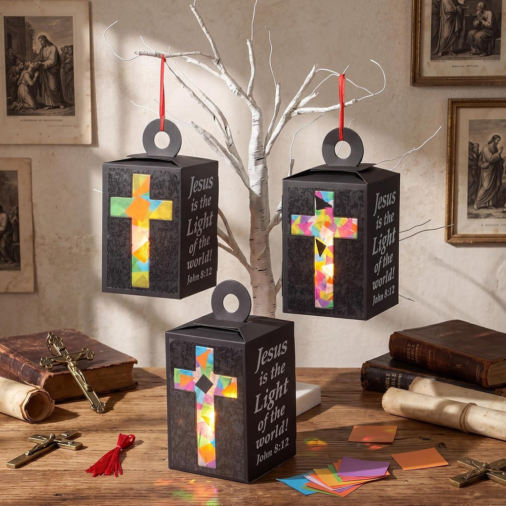 40 Sets Vbs 2026 Christian Cross Crafts Bulk Illumination Themed Paper Lanter...
