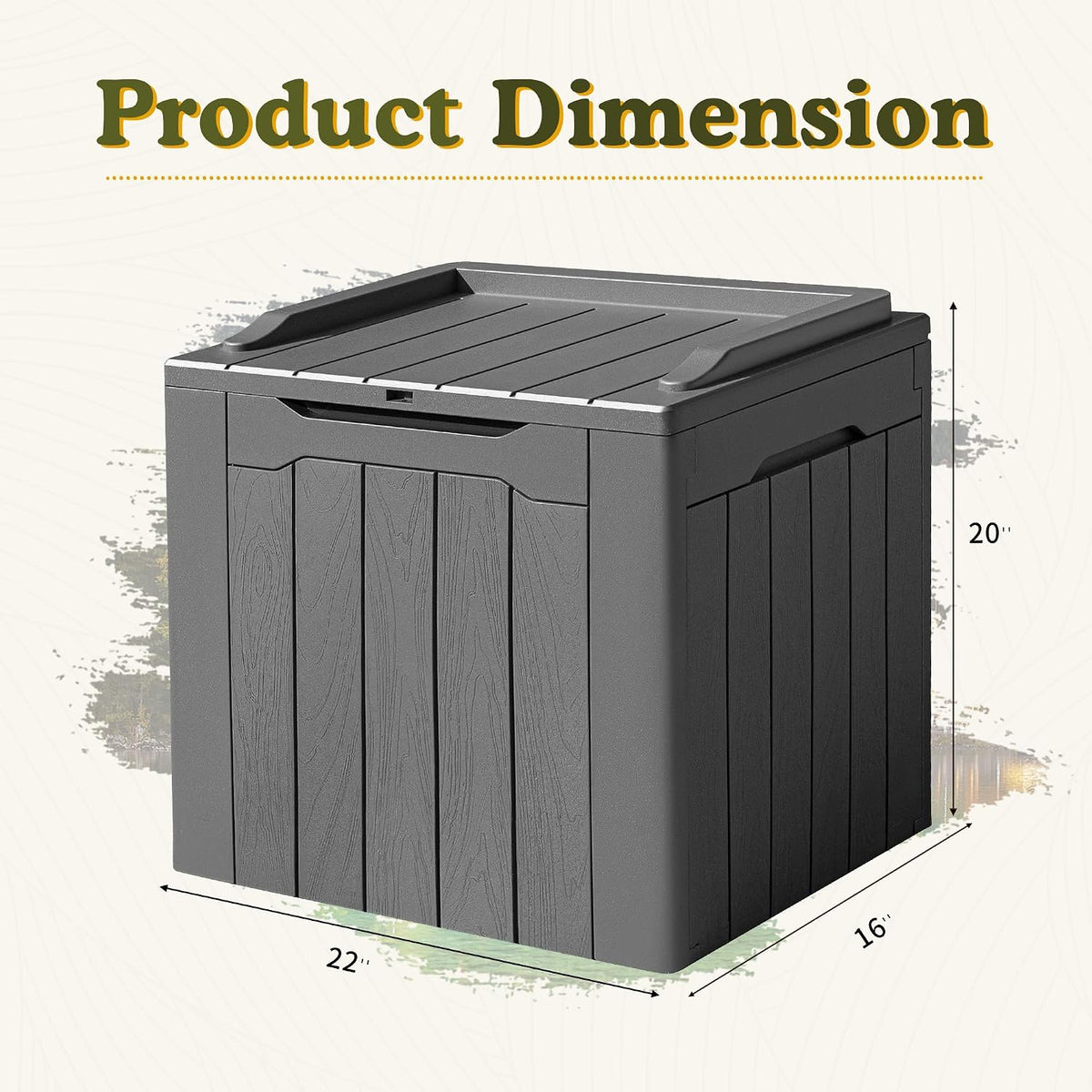 devoko 31 gallon waterproof outdoor storage box resin on a desk or shelf