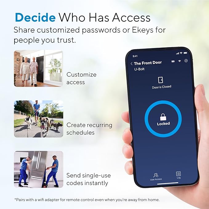 ULTRALOQ U-Bolt Smart Lock, 5-in-1 Keyless Entry Door Lock