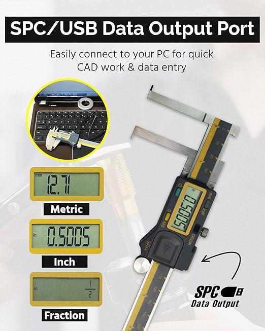 iGAGING Absolute Origin 0-6" Internal Slot Digital Caliper, IP54 Stainless Steel