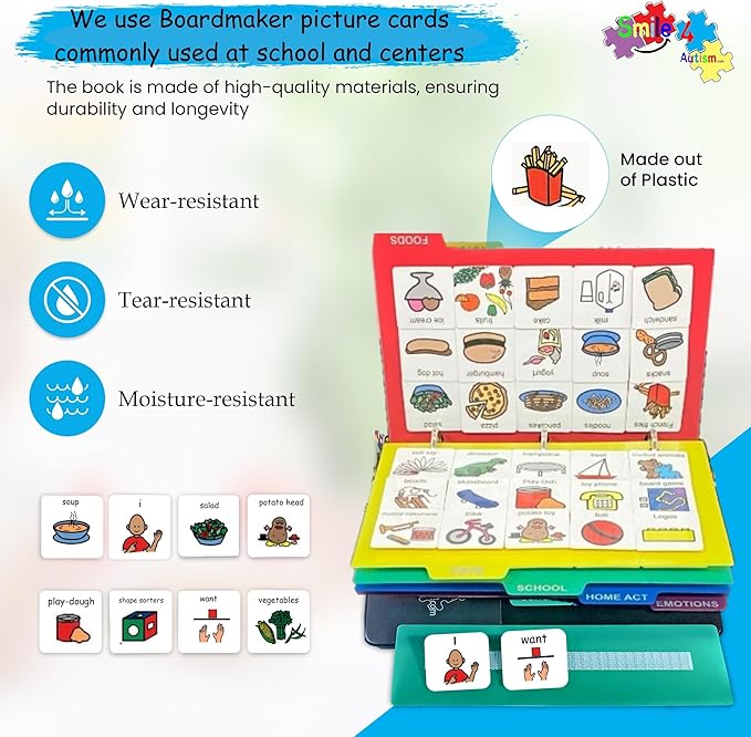 Visual Communication Book, 162 ASD Photo Picture Cards: Autism Language