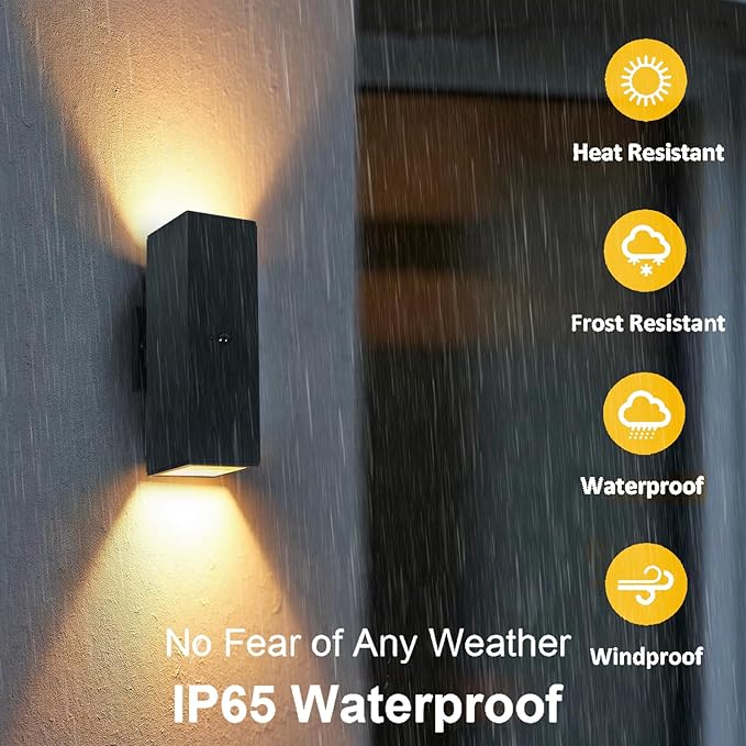 WISELUME Motion Sensor Outdoor Wall Lights, Dusk to Dawn Porch & Patio Sconce