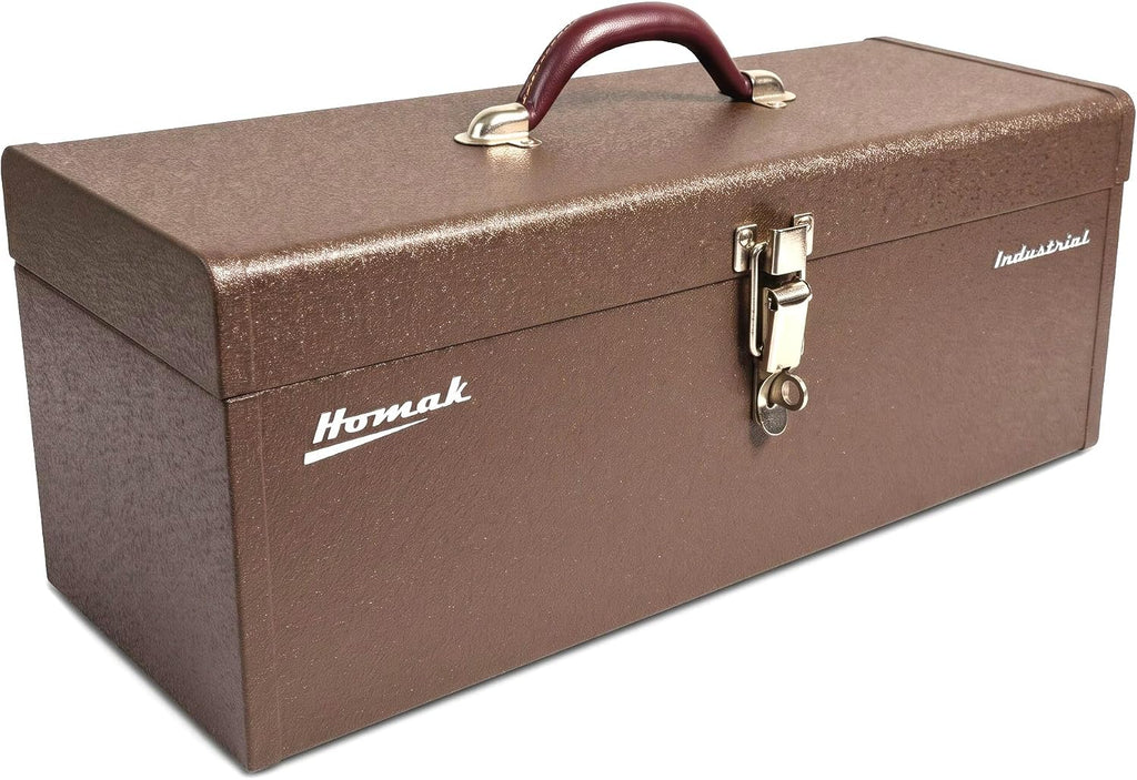 Homak Industrial 20-Inch Tool Tote Steel Toolbox, Brown Wrinkle