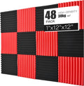 Acoustic Foams Panels 48 Pack 1" x 12"x 12" Sound Proof Foam Panels