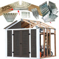 50% Structurally Stronger Truss Design Easy Shed Kit Builds 6'–14’ Widths Any Length - Bonus Miter Template, Storage Barn Shed Garage Playhouse Easy Framing Kit 2x4 Basic Barn Roof Wood NOT Included
