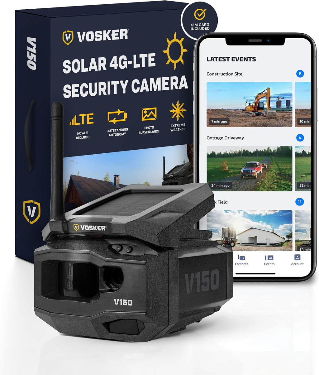 Vosker V150 Solar-Powered LTE Cellular Photo Security Outdoor Camera | Motion