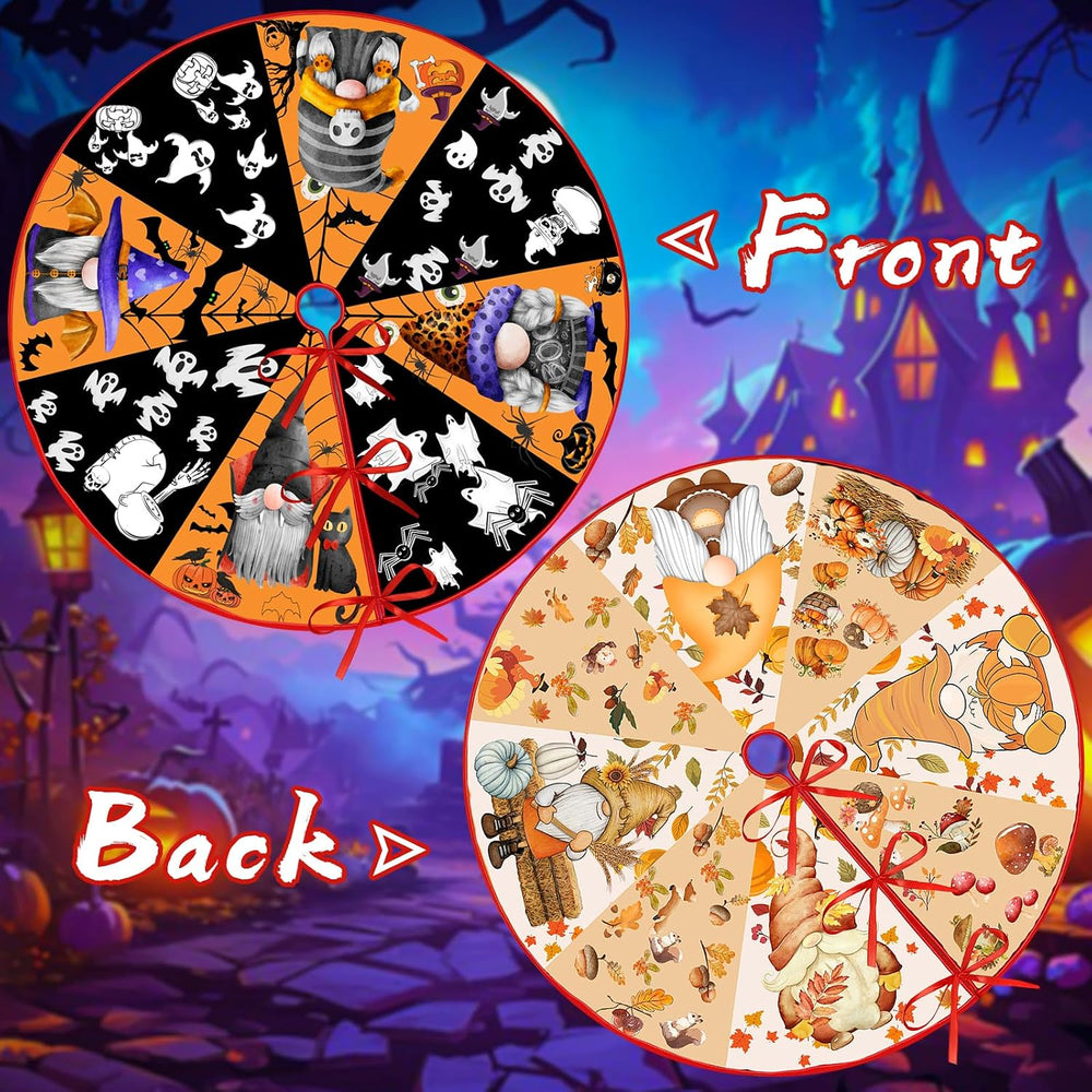 15 Inch Mini Halloween Tree Skirt Fall Thanksgiving Day Tree Skirt Small Reve...