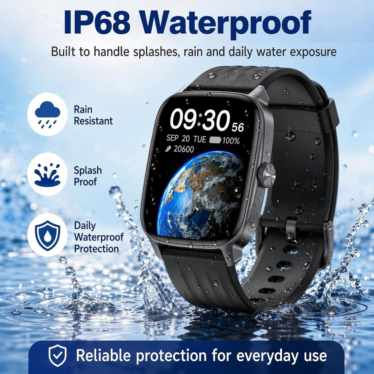 pedometer watch senior friendly no app no phone showing dimensions