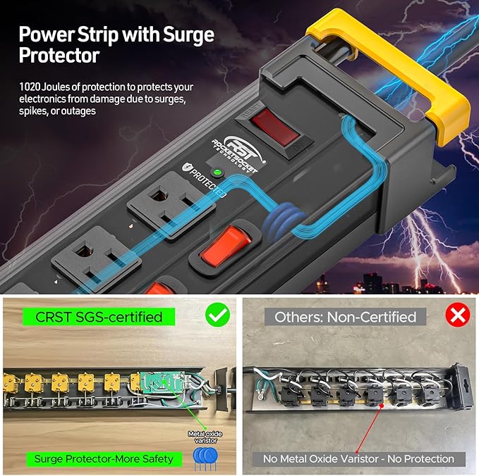 CRST Heavy Duty Metal Power Strip