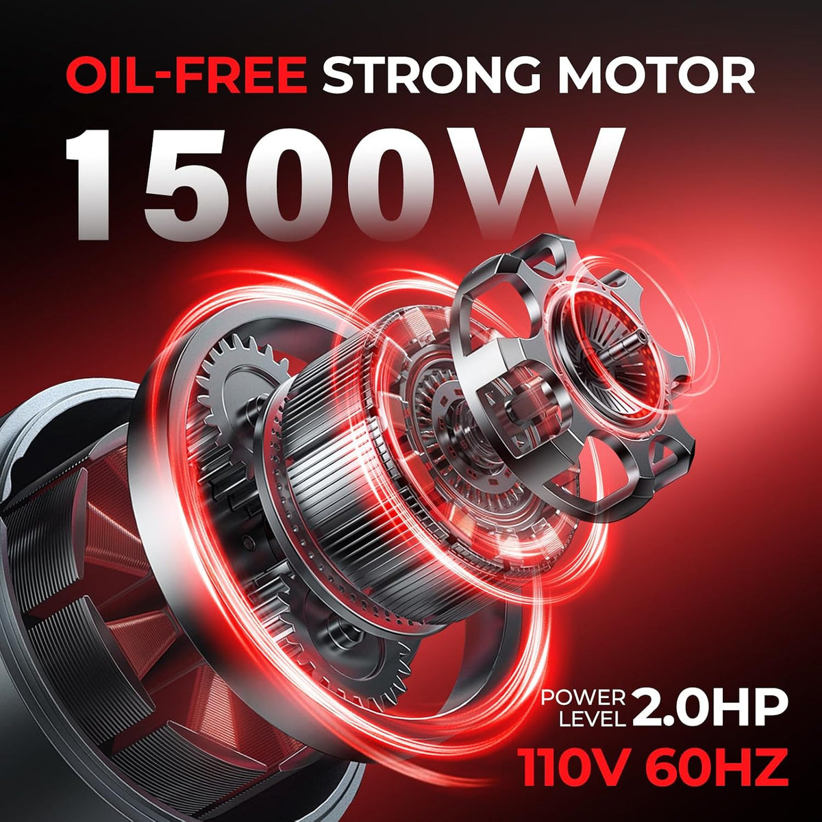 10 Gallon Ultra Quiet Air Compressor with Two Quick Couplers, 2HP MAX 115PSI Oil-Free Air Compressor Steel Tanks, 70dB Air Compressor with Wheels for Spray Painting, Auto Repair, Woodwork Nailing