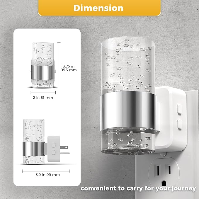 L LOHAS LED Night Lights Plug into Wall 2 Pack, Dimmable Night Light