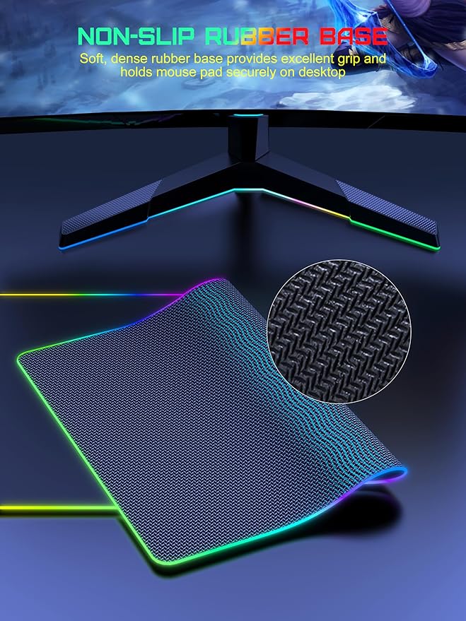 TopMade Wireless Charging Mouse Pad, RGB Gaming Mousepad Home Office Desk Pad