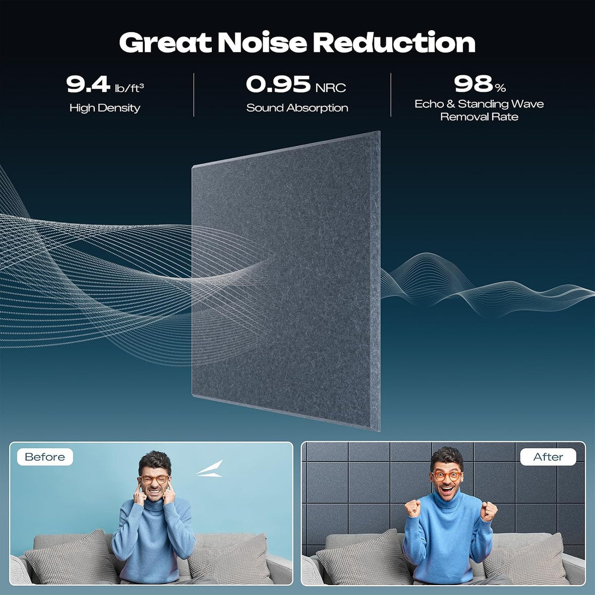 sonicism 12 pack acoustic wall panels shown in use