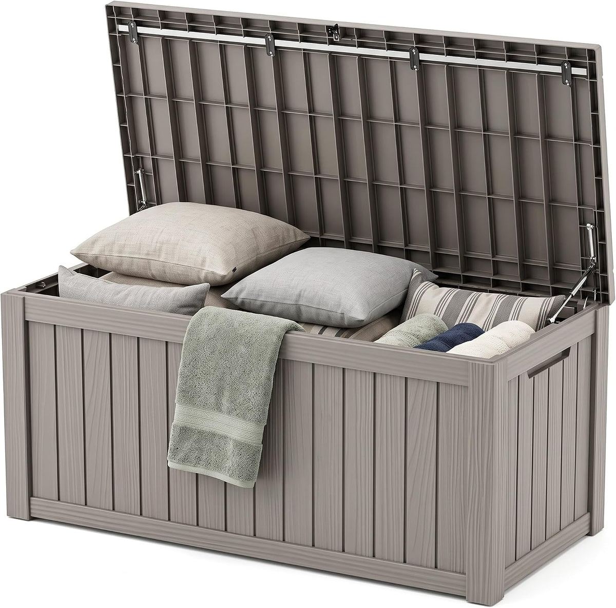 Vixzen Waterproof Outdoor Storage Box 220 Gal Deck Box with Lockable Lid