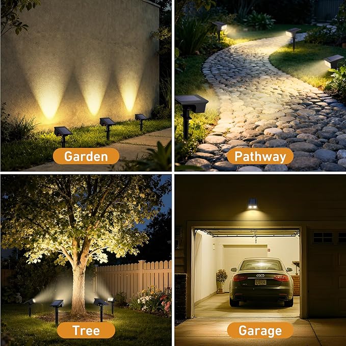 btfarm Solar Spot Lights Outdoor Waterproof, 8 Pack/3 Modes Motion Sensor Lights
