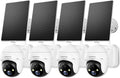 ZUMIMALL 2K Solar Security Cameras, 360° View Outdoor Camera Wireless Solar (4-Pack)
