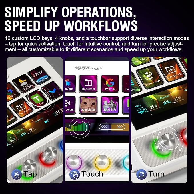 VSDINSIDE Macro Pad, Streaming Deck Stream Controller Soundboard Keypad