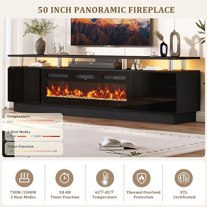 oneinmil 90'' Fireplace TV Stand