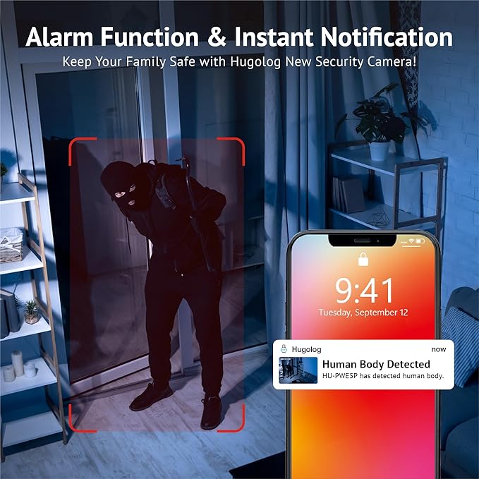 Hugolog 2K 3MP Outdoor Indoor Security Cameras