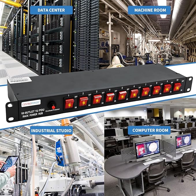 1U PDU Horizontal Rackmount Power Strip