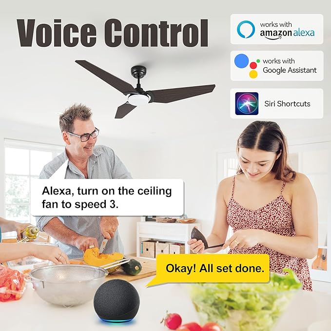 SMAAIR 56 Inch Smart Ceiling Fan