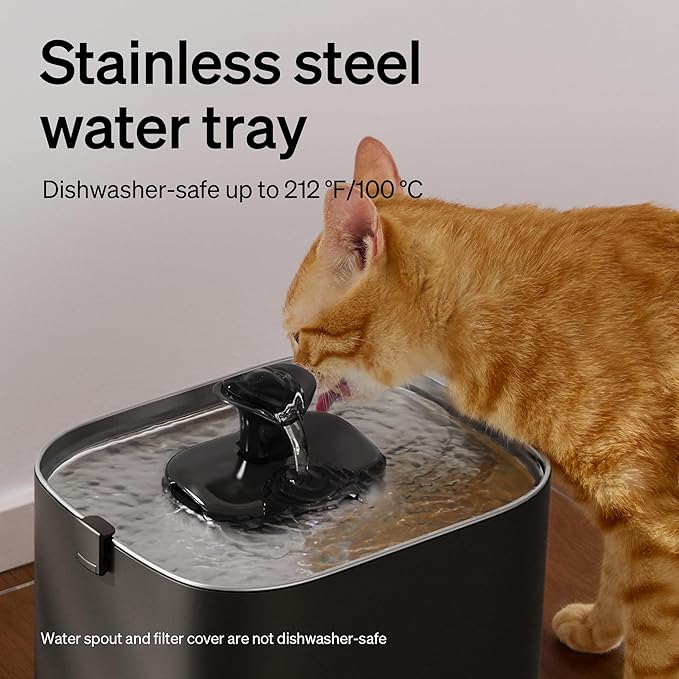 PETLIBRO Upgrade Cat Water Fountain Stainless Steel Tray, Dockstream 2 Cat