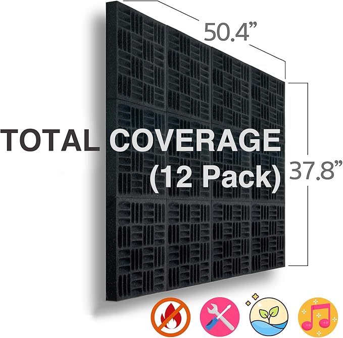 Foroomaco 12 Pack Sound Proof Foam Panels