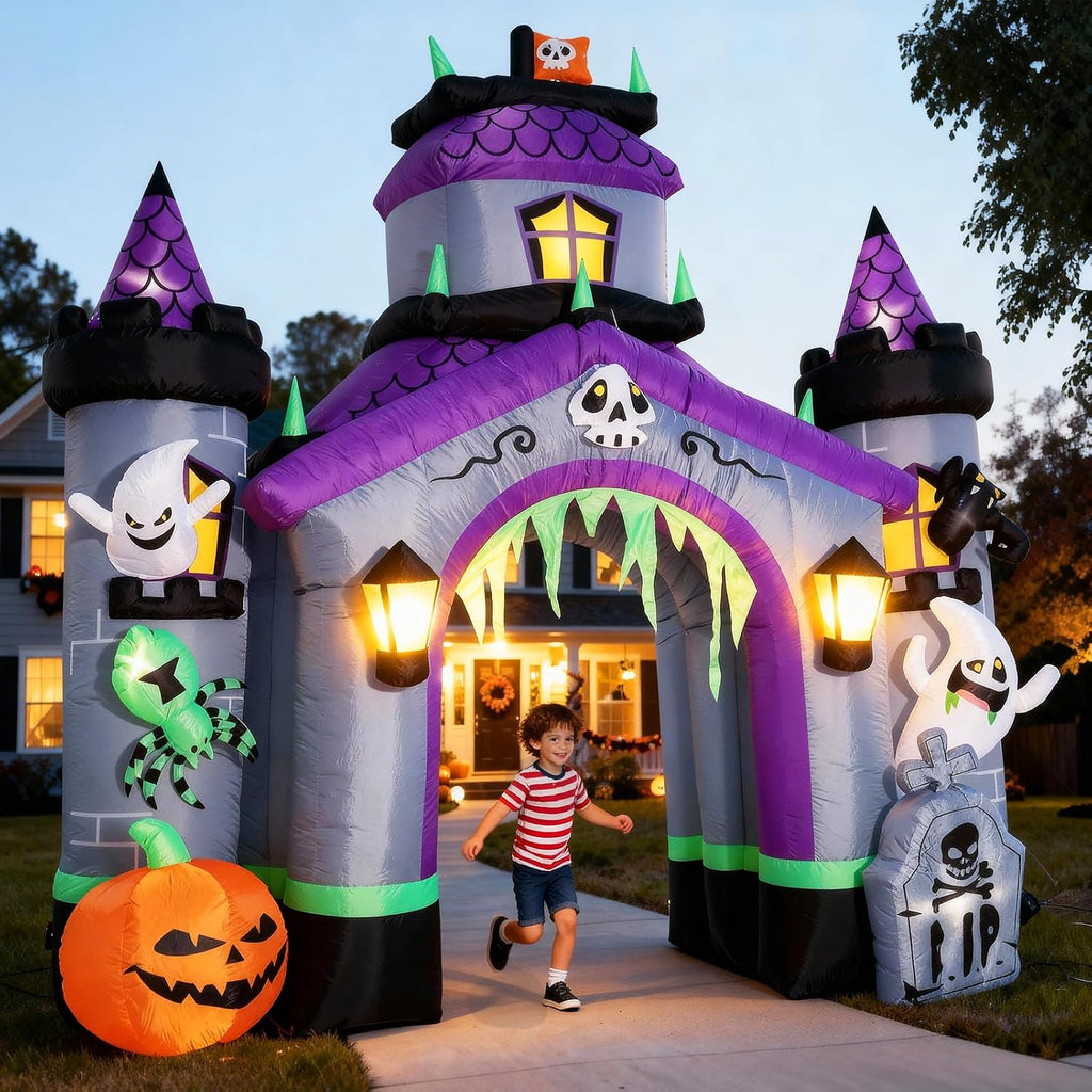 ZPISF Halloween Inflatables Giant 12.5 FT Haunted House Castle Archway