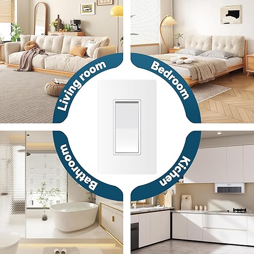ThunderWay 3 Way Matte White Light Switch (20 Pack)