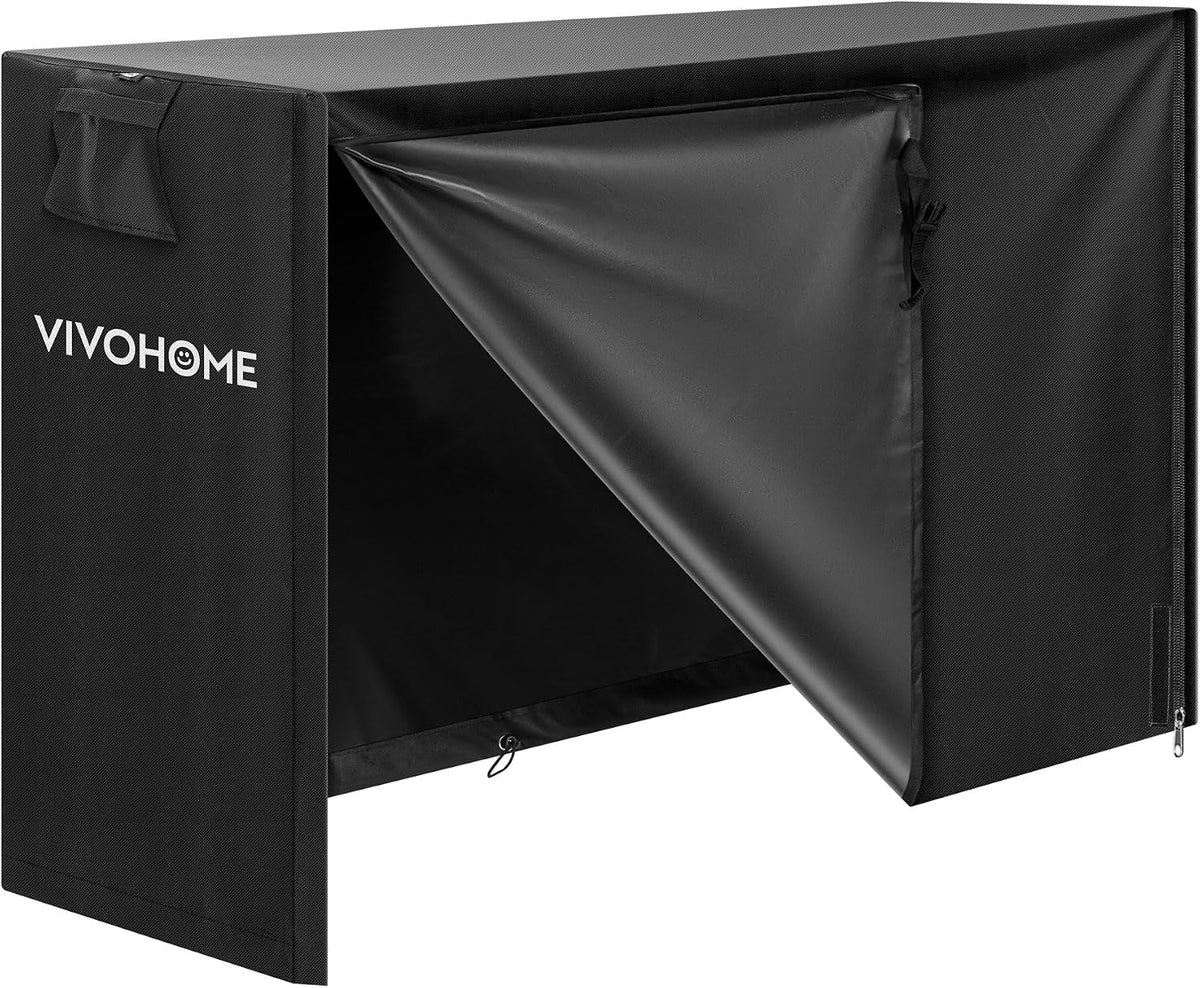 VIVOHOME 5ft Waterproof Outdoor Firewood Log Rack Cover, Black
