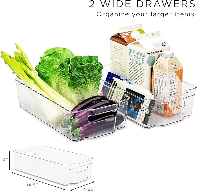 Sorbus Fridge Bins and Freezer Bins Refrigerator Organizer Stackable Food (6 Piece)