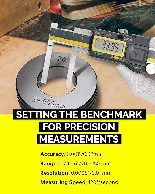 iGAGING Absolute Origin 0-6" Internal Slot Digital Caliper, IP54 Stainless Steel